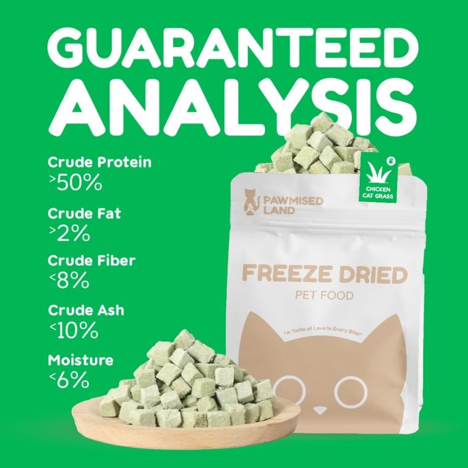 PawmisedLand Catty Munchies - Chicken Catgrass - Freeze Dried 125g