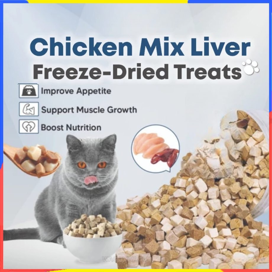 PETSEE Chicken Mix Liver Freeze-Dried Pet Snacks Cat Dog
